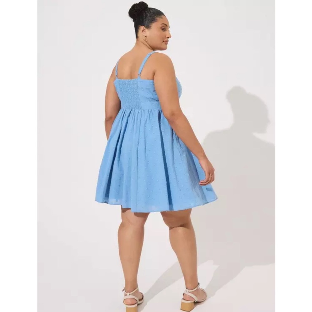 Torrid Light Blue Smocked Top - Picture 2 of 6